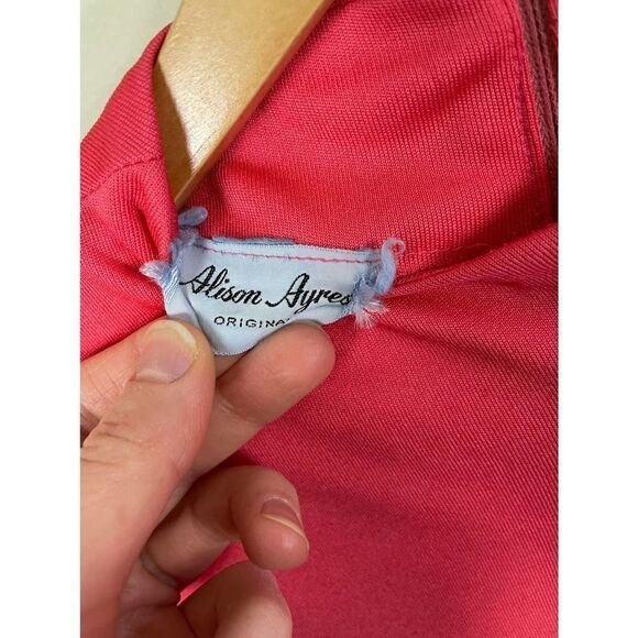 Vintage 1970s Mock Neck Bell Sleeve Coral Maxi Dress - Picture 8 of 14